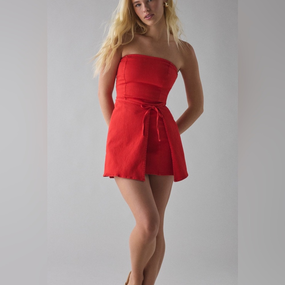 Urban Outfitters Red Strapless Dress